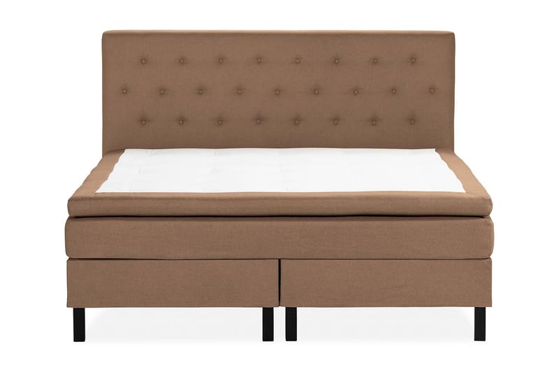 Sängpaket Nayaka 160x200 Latexmadrass - Knappad gavel Brun - Möbler - Säng - Kontinentalsäng
