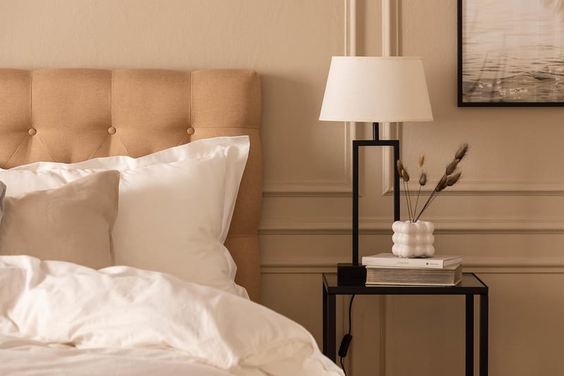 Sängpaket Nayaka 180x200 Latexmadrass - Djuphäftad gavel Beige - Möbler - Säng - Kontinentalsäng