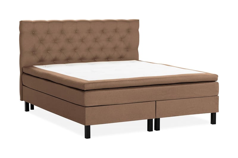 Sängpaket Nayaka 180x200 Latexmadrass - Djuphäftad gavel Brun - Möbler - Säng - Kontinentalsäng