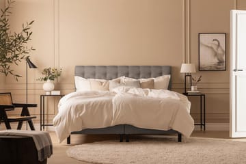 Sängpaket Nayaka 180x200 Latexmadrass - Djuphäftad gavel Grå - Möbler - Säng - Kontinentalsäng