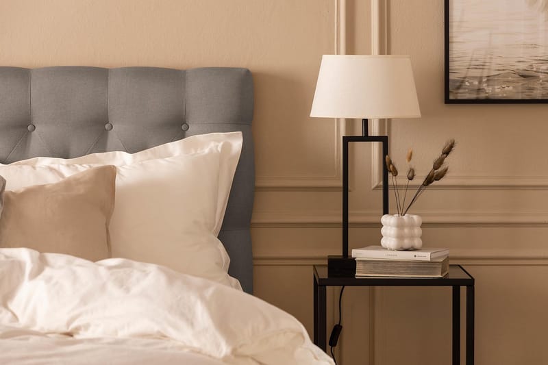 Sängpaket Nayaka 180x200 Latexmadrass - Djuphäftad gavel Grå - Möbler - Säng - Kontinentalsäng