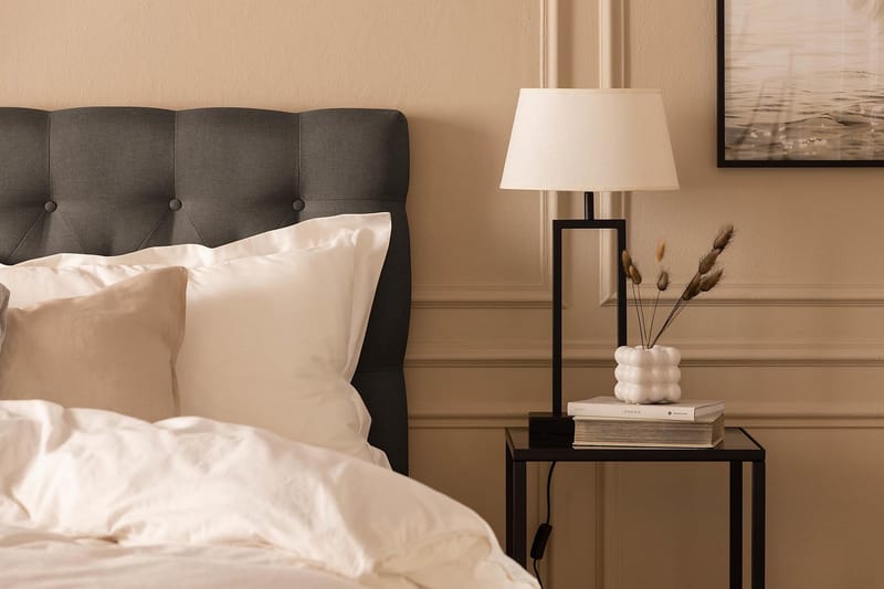 Sängpaket Nayaka 180x200 Latexmadrass - Djuphäftad gavel Mörkgrå - Möbler - Säng - Kontinentalsäng