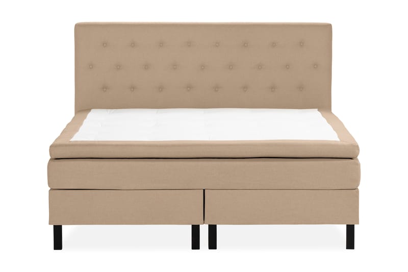 Sängpaket Nayaka 180x200 Skummadrass - Knappad gavel Beige - Möbler - Säng - Kontinentalsäng
