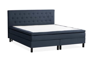 Sängpaket Nayaka 210x210 Latexmadrass - Knappad gavel Blå - Möbler - Säng - Kontinentalsäng