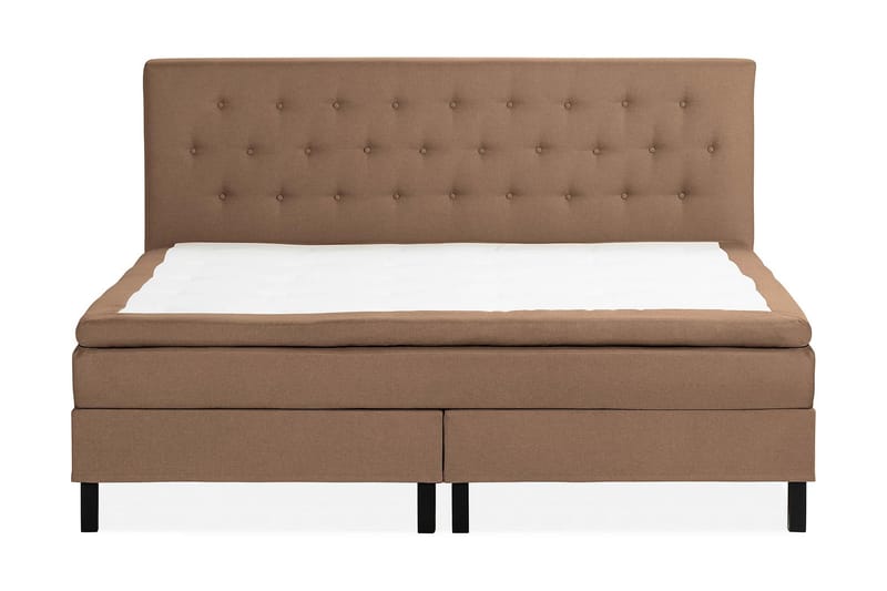 Sängpaket Nayaka 210x210 Latexmadrass - Knappad gavel Brun - Möbler - Säng - Kontinentalsäng