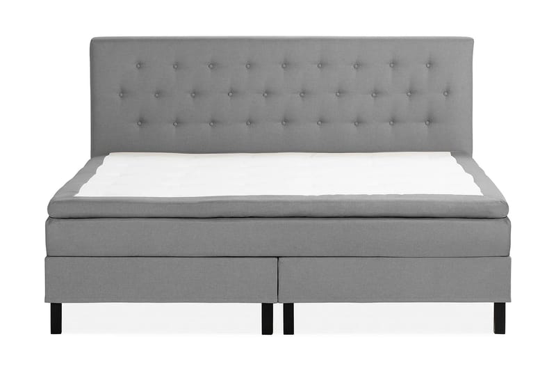 Sängpaket Nayaka 210x210 Latexmadrass - Knappad gavel Grå - Möbler - Säng - Kontinentalsäng