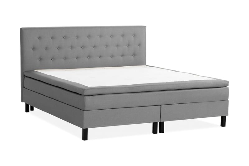 Sängpaket Nayaka 210x210 Latexmadrass - Knappad gavel Grå - Möbler - Säng - Kontinentalsäng