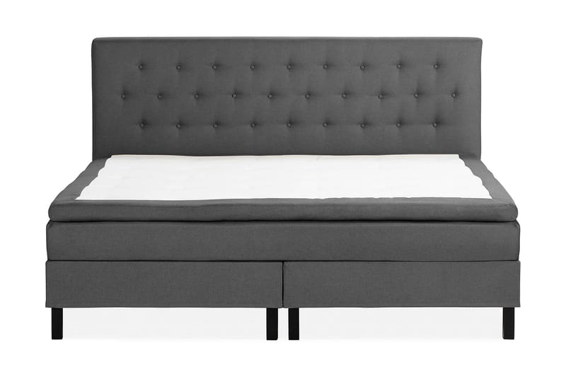 Sängpaket Nayaka 210x210 Latexmadrass - Knappad gavel Mörkgrå - Möbler - Säng - Kontinentalsäng
