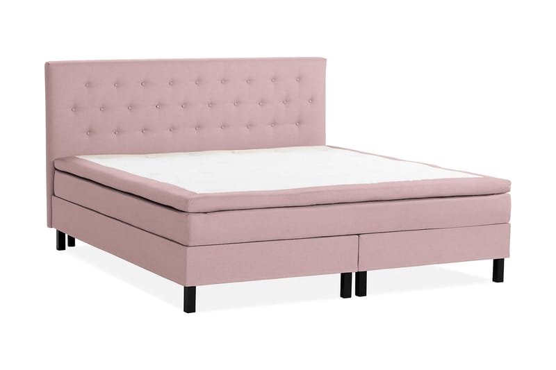 Sängpaket Nayaka 210x210 Latexmadrass - Knappad gavel Rosa - Möbler - Säng - Kontinentalsäng