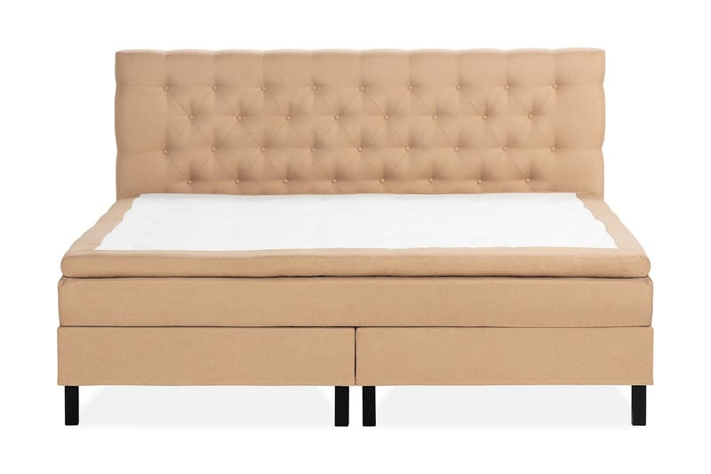 Sängpaket Nayaka 210x210 Memorymadrass - Djuphäftad gavel Beige - Möbler - Säng - Kontinentalsäng