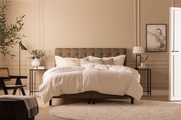 Sängpaket Nayaka 210x210 Skummadrass - Djuphäftad gavel Brun - Möbler - Säng - Kontinentalsäng