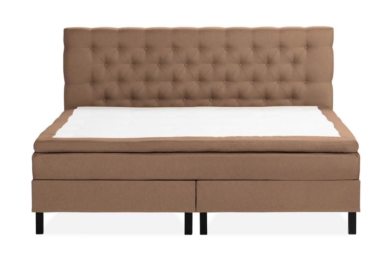 Sängpaket Nayaka 210x210 Skummadrass - Djuphäftad gavel Brun - Möbler - Säng - Kontinentalsäng