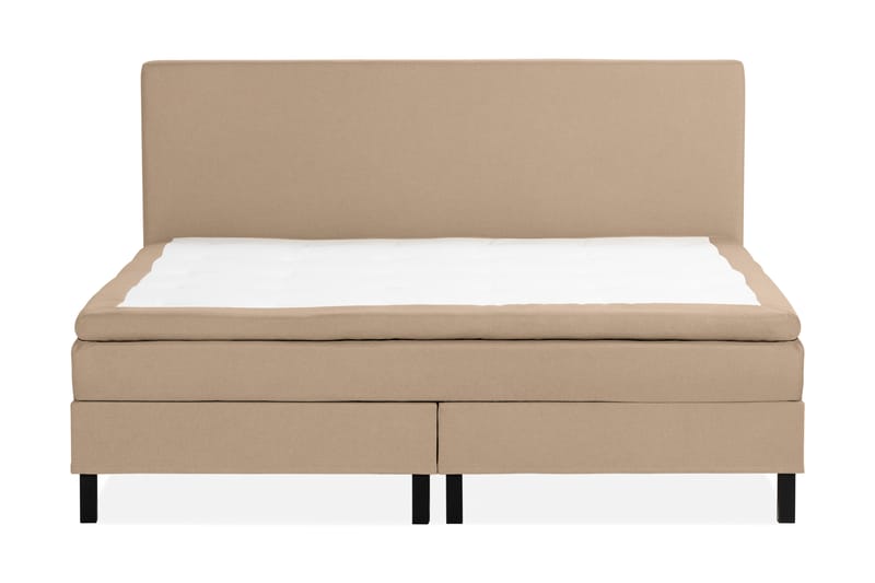 Sängpaket Nayaka 210x210 Skummadrass - Slät gavel Beige - Kontinentalsäng - Komplett sängpaket