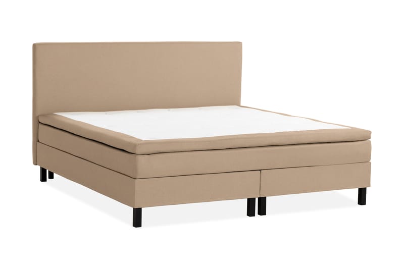 Sängpaket Nayaka 210x210 Skummadrass - Slät gavel Beige - Kontinentalsäng - Komplett sängpaket