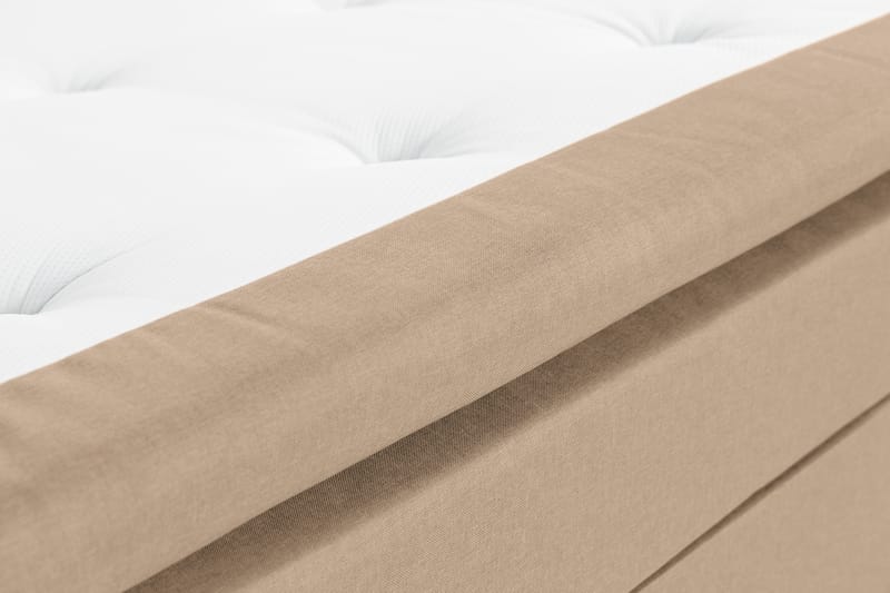 Sängpaket Nayaka 210x210 Skummadrass - Slät gavel Beige - Kontinentalsäng - Komplett sängpaket