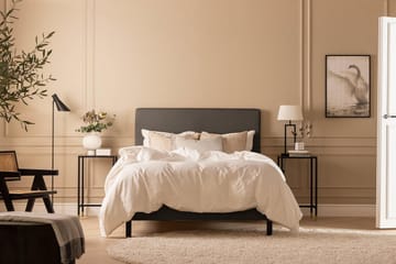 Sängpaket Nayaka 90x200 Latexmadrass - Slät gavel Mörkgrå - Möbler - Säng - Kontinentalsäng