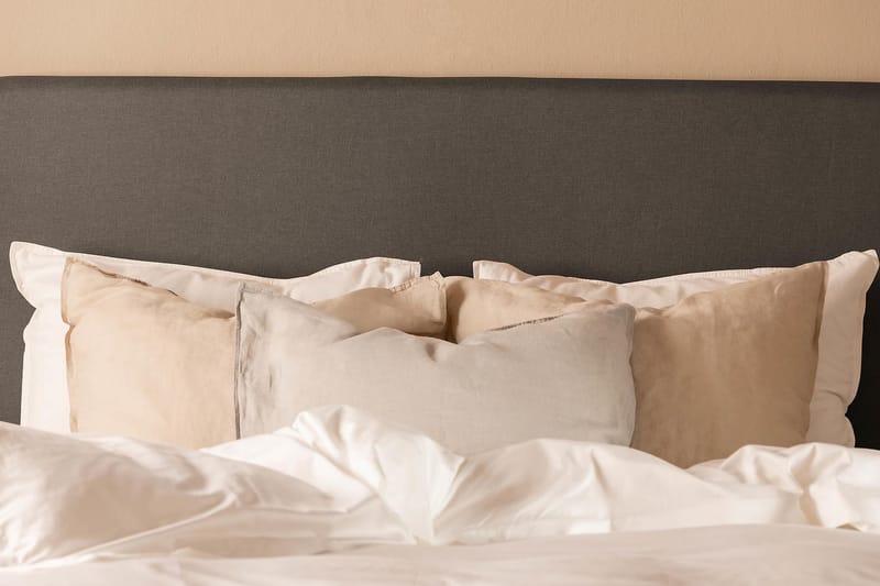 Sängpaket Nayaka 90x200 Latexmadrass - Slät gavel Mörkgrå - Möbler - Säng - Kontinentalsäng