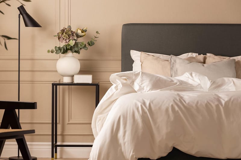 Sängpaket Nayaka 90x200 Latexmadrass - Slät gavel Mörkgrå - Möbler - Säng - Kontinentalsäng