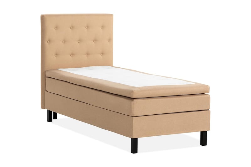 Sängpaket Nayaka 90x200 Memorymadrass - Knappad gavel Beige - Möbler - Säng - Kontinentalsäng