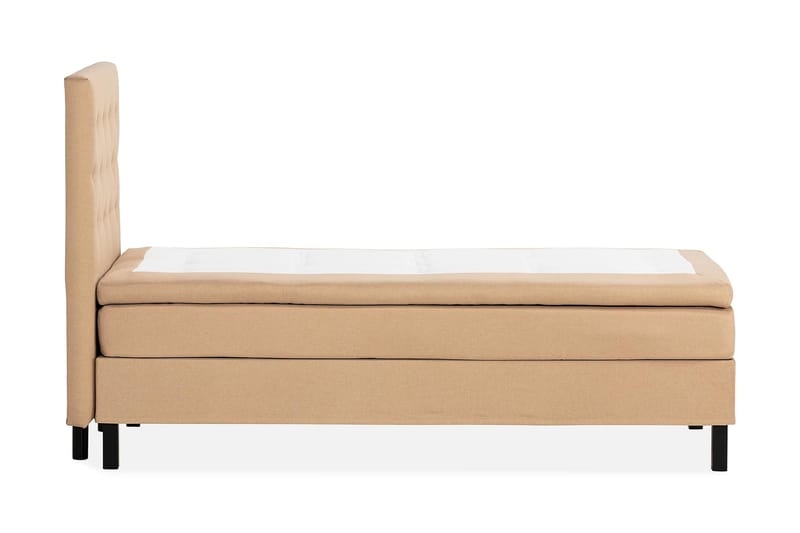 Sängpaket Nayaka 90x200 Memorymadrass - Knappad gavel Beige - Kontinentalsäng - Komplett sängpaket