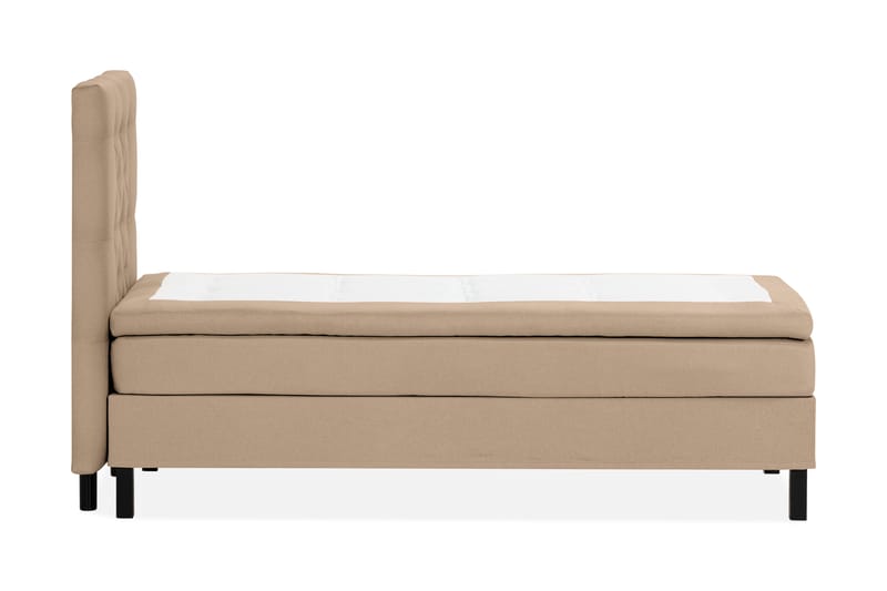 Sängpaket Nayaka 90x200 Skummadrass - Djuphäftad gavel Beige - Kontinentalsäng - Komplett sängpaket