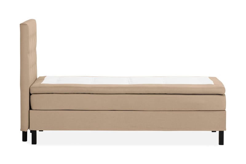 Sängpaket Nayaka 90x200 Skummadrass - Knappad gavel Beige - Kontinentalsäng - Komplett sängpaket
