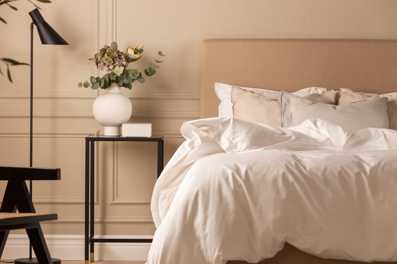 Sängpaket Nayaka 90x200 Skummadrass - Slät gavel Beige - Möbler - Säng - Kontinentalsäng