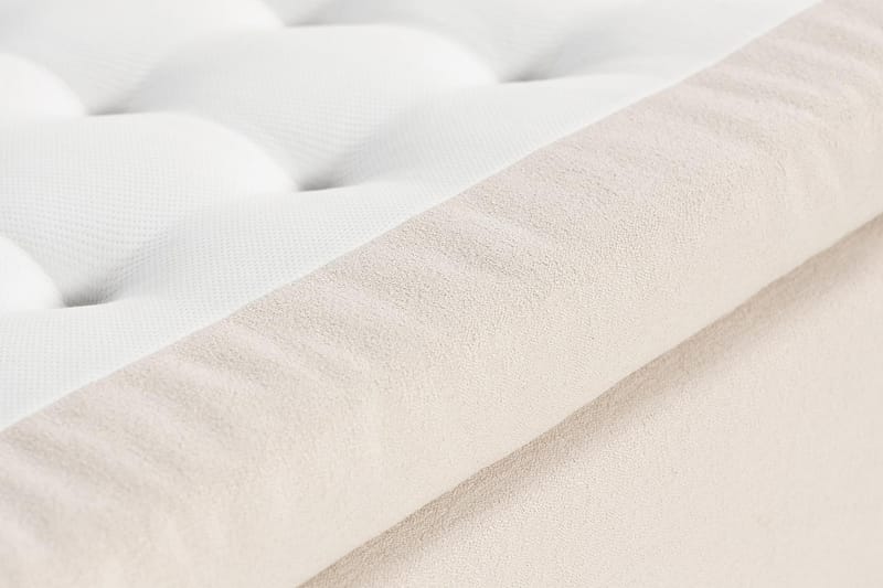 Sängpaket Oslo Lyx Boucle 140x200 Djuphäftad gavel - Ljusbeige - Möbler - Säng - Kontinentalsäng
