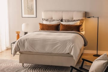 Sängpaket Oslo Lyx Boucle 140x200 Knappad gavel - Ljusbeige - Möbler - Säng - Kontinentalsäng