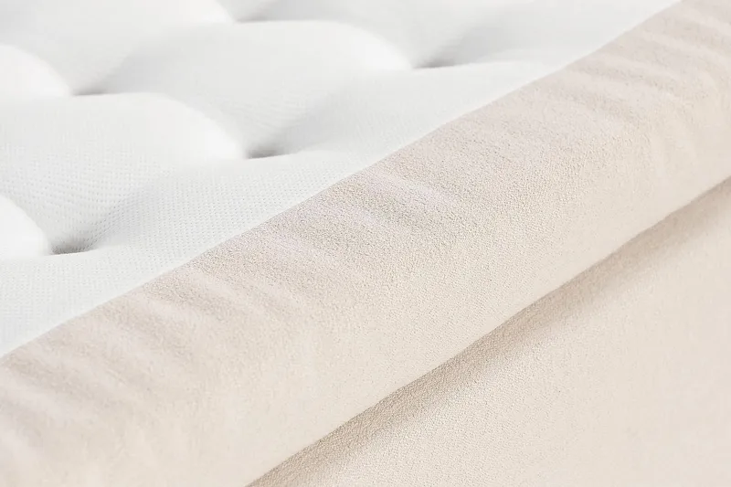 Sängpaket Oslo Lyx Boucle 160x200 Knappad gavel - Ljusbeige - Möbler - Säng - Kontinentalsäng