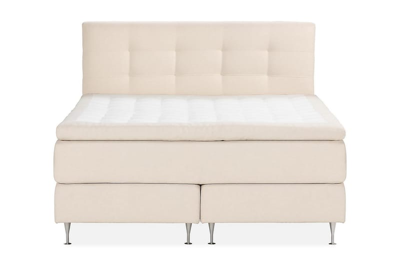 Sängpaket Oslo Lyx Boucle 160x200 Knappad gavel - Ljusbeige - Möbler - Säng - Kontinentalsäng