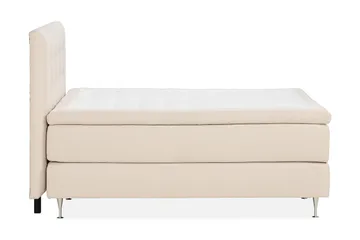 Sängpaket Oslo Lyx Boucle 160x200 Knappad gavel - Ljusbeige - Möbler - Säng - Kontinentalsäng