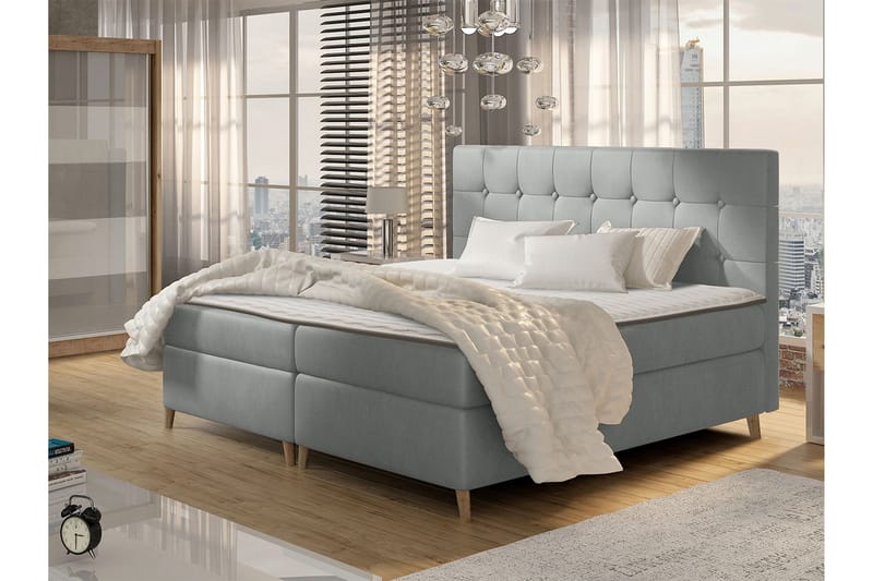 Sandham Kontinentalsäng 160x200 cm - Grå - Möbler - Säng - Kontinentalsäng