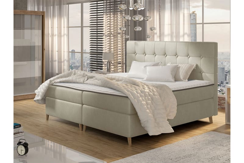 Sandham Kontinentalsäng 200x200 cm - Beige - Möbler - Säng - Kontinentalsäng