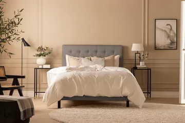 Scarlett Komplett Sängpaket 120x200 cm med skummadrass - Grå - Möbler - Säng - Kontinentalsäng