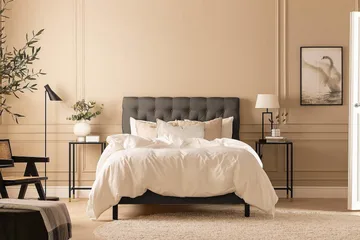 Scarlett Kontinentalsäng 90x200 Latexmadrass - Mörkgrå - Möbler - Säng - Kontinentalsäng