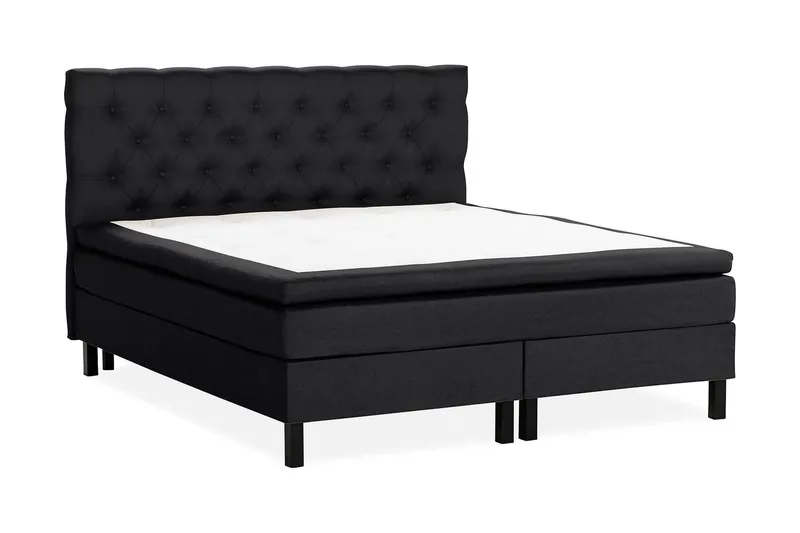 Scarlett Sängpaket 180x200 Latexmadrass - Djuphäftad gavel Svart - Möbler - Säng - Kontinentalsäng