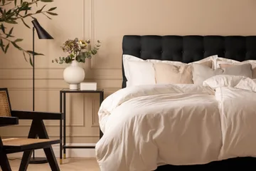 Scarlett Sängpaket 180x200 Skummadrass - Djuphäftad gavel Svart - Möbler - Säng - Kontinentalsäng