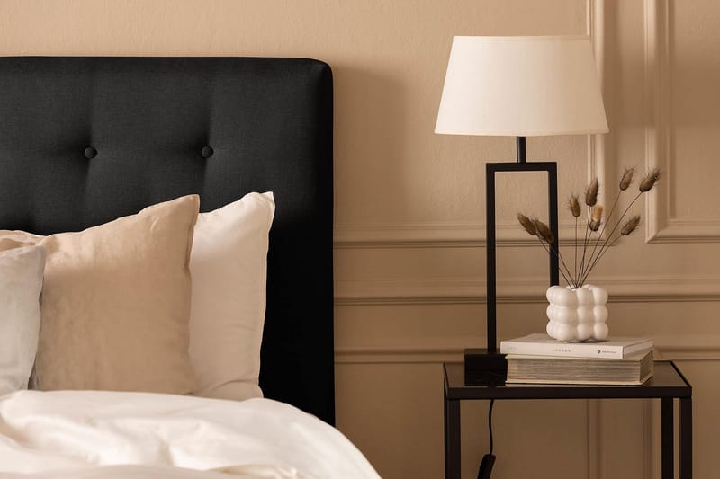 Scarlett Sängpaket 90x200 Memorymadrass - Knappad gavel Svart - Möbler - Säng - Kontinentalsäng