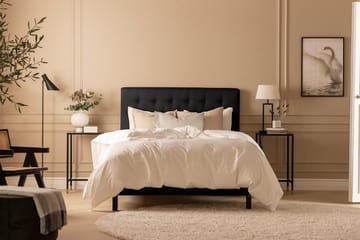 Scarlett Sängpaket 90x200 Memorymadrass - Knappad gavel Svart - Möbler - Säng - Kontinentalsäng