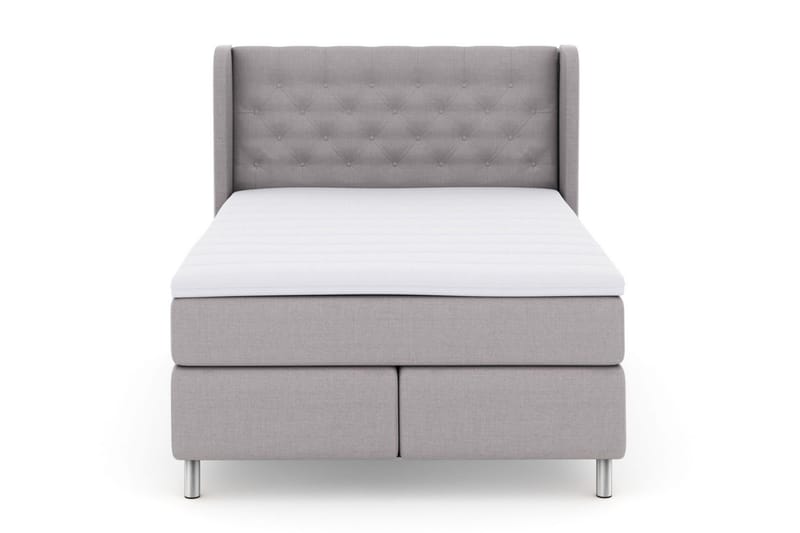 Select No 3 Komplett Sängpaket 140x200 Fast/Medium, Ljusgrå/Metall