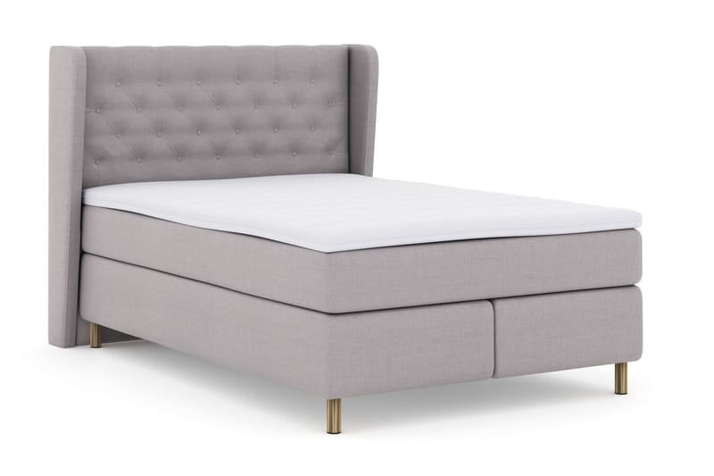Select No 3 Komplett Sängpaket 140x200 Medium - Ljusgrå/Koppar - Möbler - Säng - Kontinentalsäng