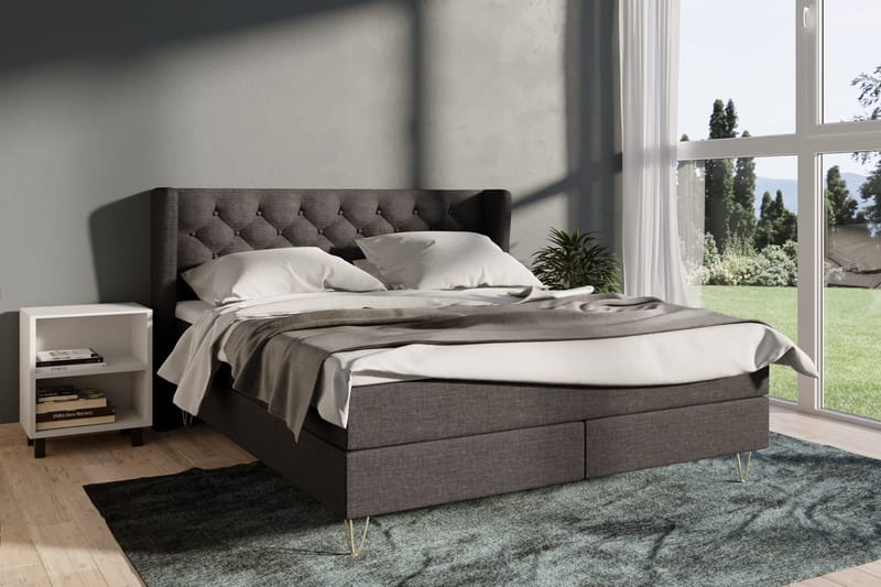 Select No 3 Komplett Sängpaket 160x200 Fast - Mörkgrå/Metall - Möbler - Säng - Kontinentalsäng