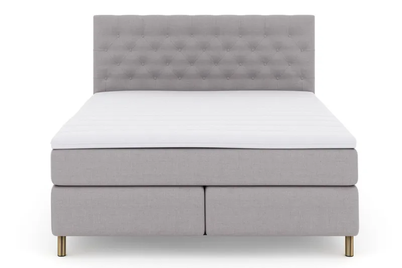 Select No 3 Kontinentalsäng 180x200 Medium, Ljusgrå/Koppar