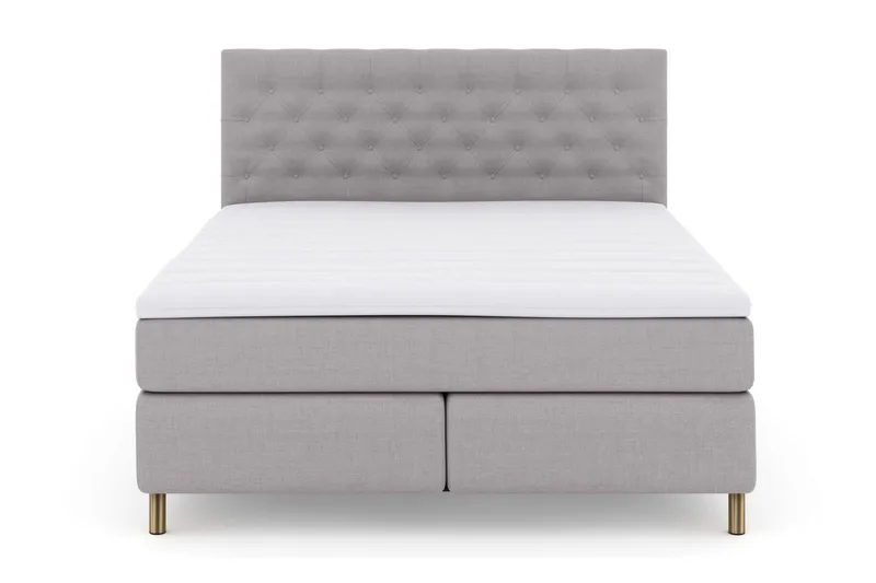 Select No 3 Kontinentalsäng 210x210 Fast/Medium, Ljusgrå/Koppar