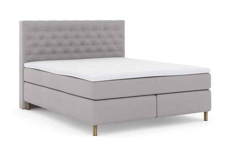 Select No 3 Kontinentalsäng 210x210 Fast/Medium - Ljusgrå/Koppar - Möbler - Säng - Kontinentalsäng