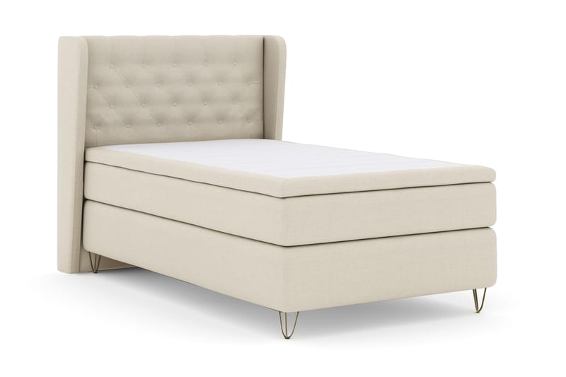 Select No 4 Komplett Sängpaket 120x200 Fast - Beige/Metall V-form - Möbler - Säng - Enkelsäng