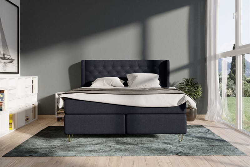 Select No 4 Komplett Sängpaket 120x200 Fast - Blå/Metall V-form - Möbler - Säng - Enkelsäng
