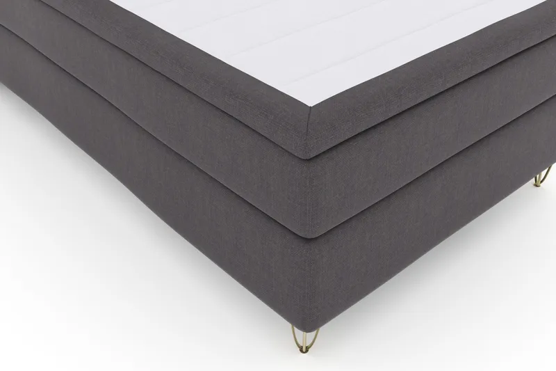 Select No 4 Komplett Sängpaket 120x200 Fast - Mörkgrå/Metall V-form - Möbler - Säng - Enkelsäng