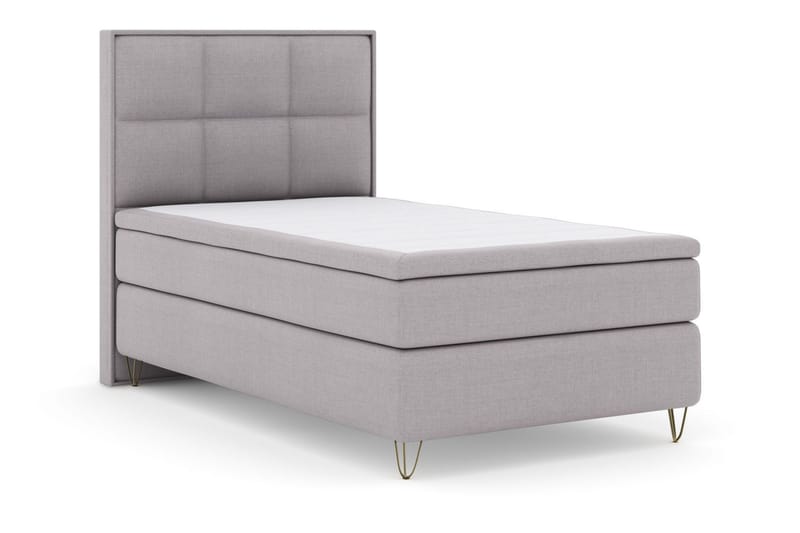 Select No 4 Komplett Sängpaket 120x200 Medium - Ljusgrå/Metall V-form - Möbler - Säng - Enkelsäng